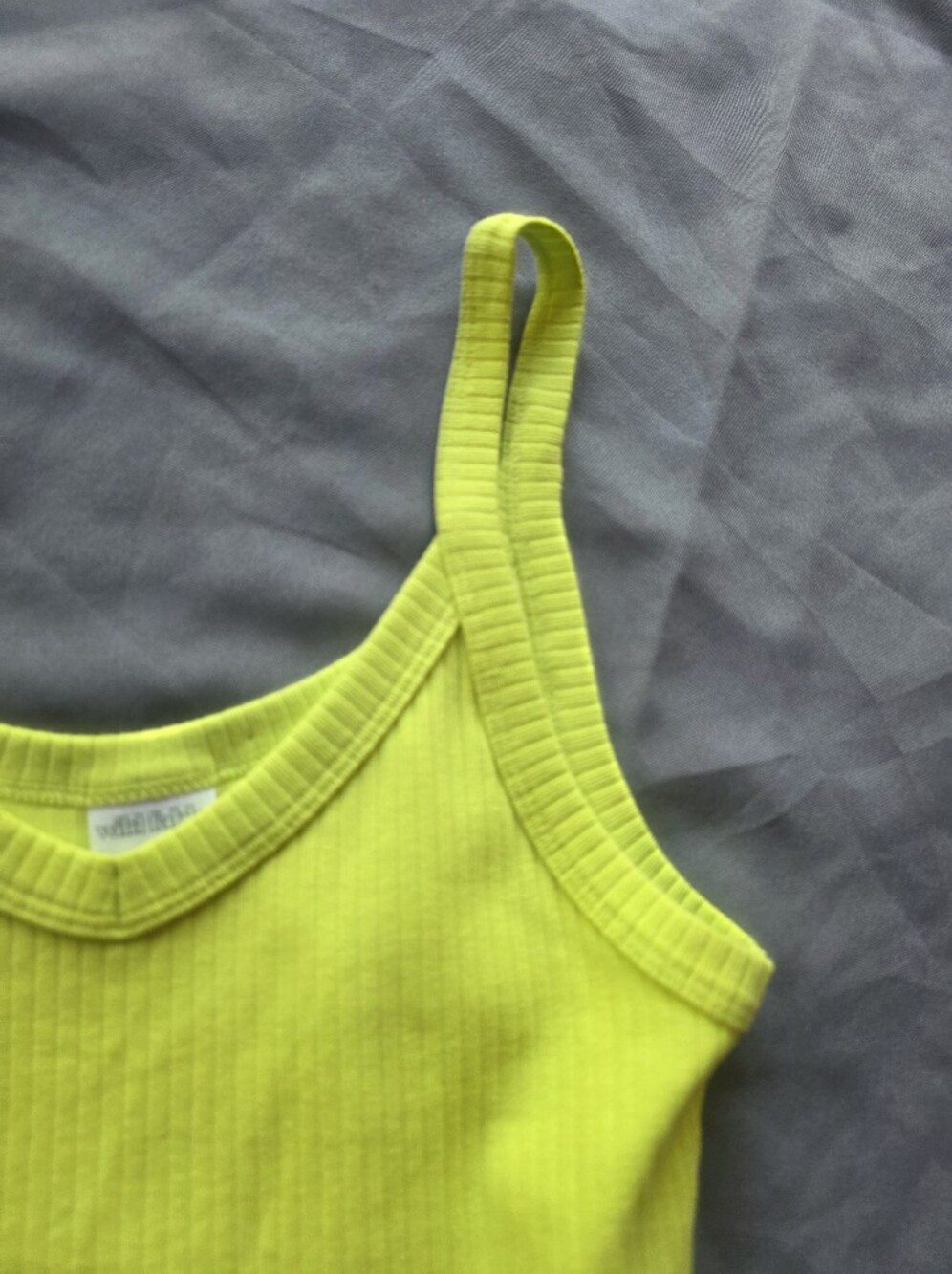 Neon Line Green Cropped Rib Tank Top - Picture 3 of 7